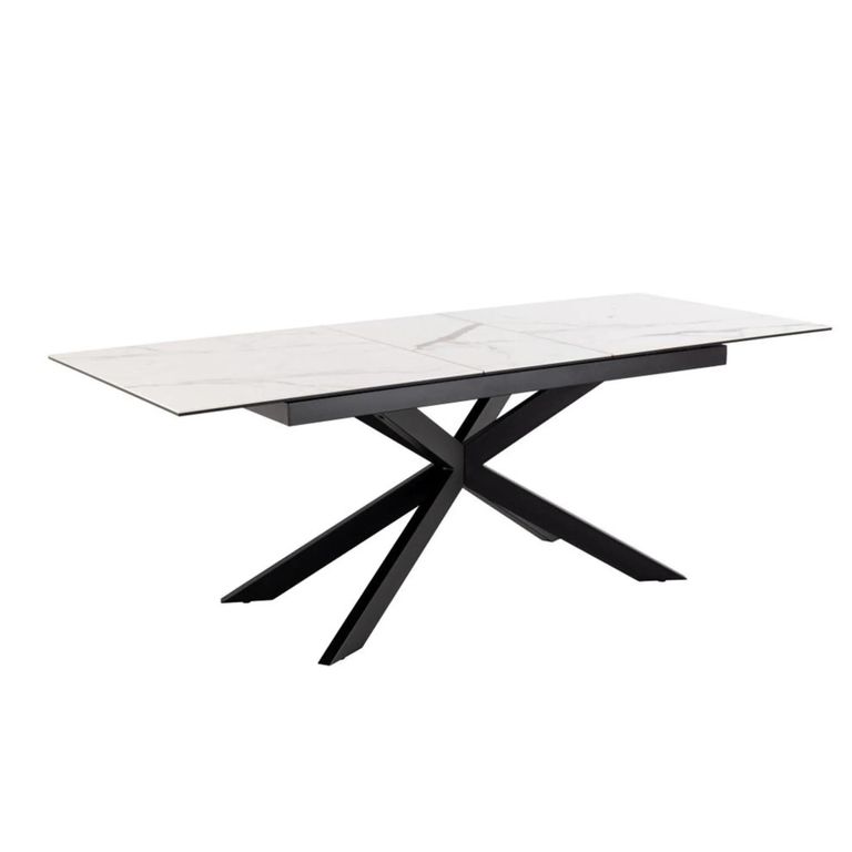 Irwine Extending Dining Table - 6-8 Seater - 168cm-210cm - White Ceramic - with Star Legs