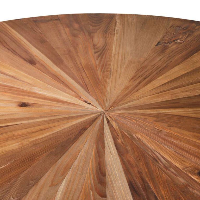 Jana Dining Table - 4 Seater - 120cm - Round - Wood with Gold Metal