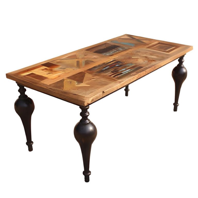 Juan Henry Mango Wood 6 Seater Dining Table - 180cm