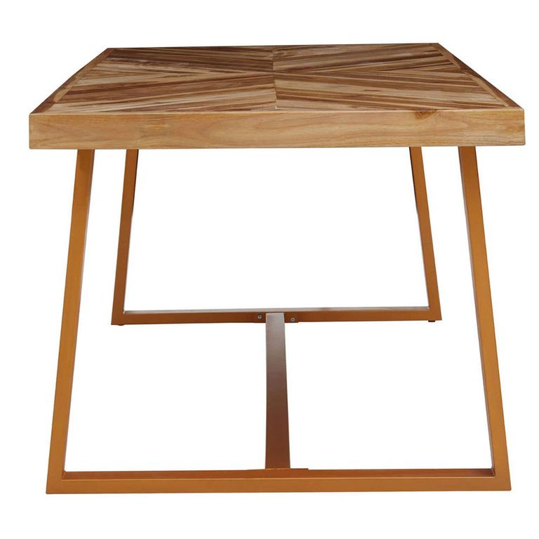 Kendari Dining Table - 6 Seater - 181cm - Natural Herringbone Teak Wood