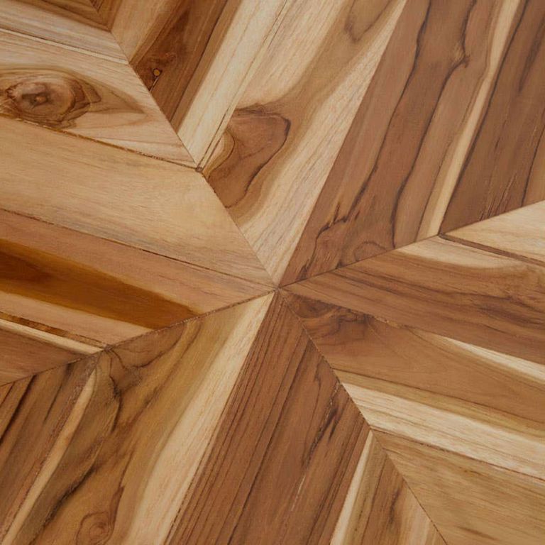 Kendari Dining Table - 6 Seater - 181cm - Natural Herringbone Teak Wood