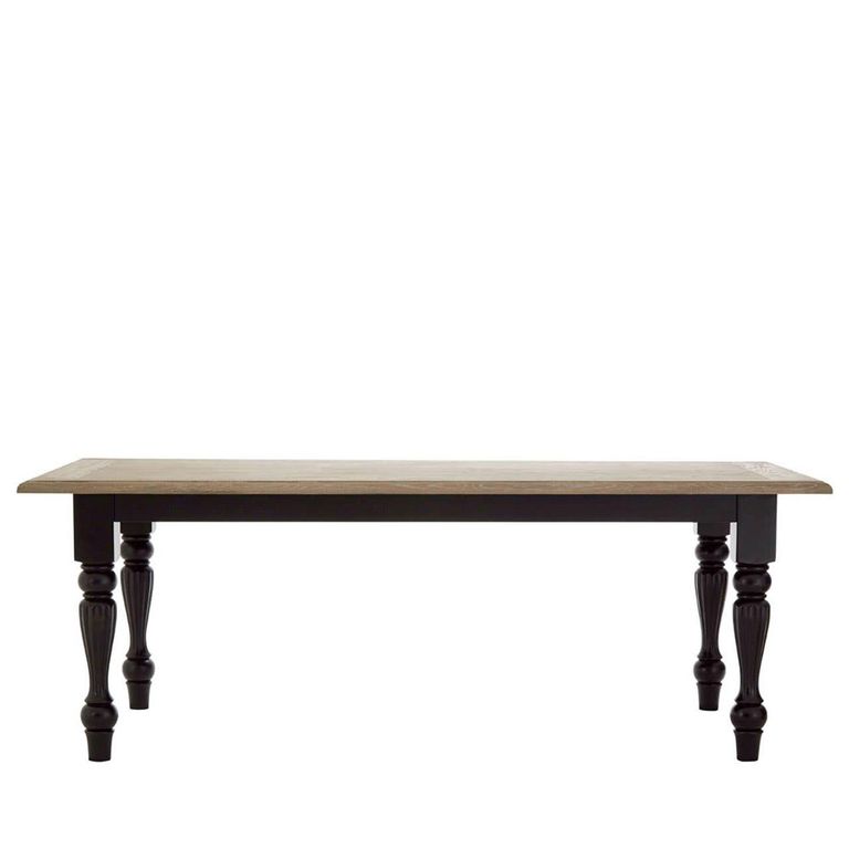 Kensington Townhouse Dining Table - 8 Seater - 200cm - Oak and Black