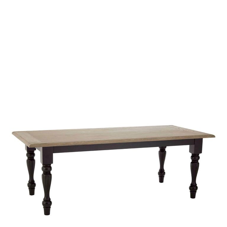 Kensington Townhouse Dining Table - 8 Seater - 200cm - Oak and Black