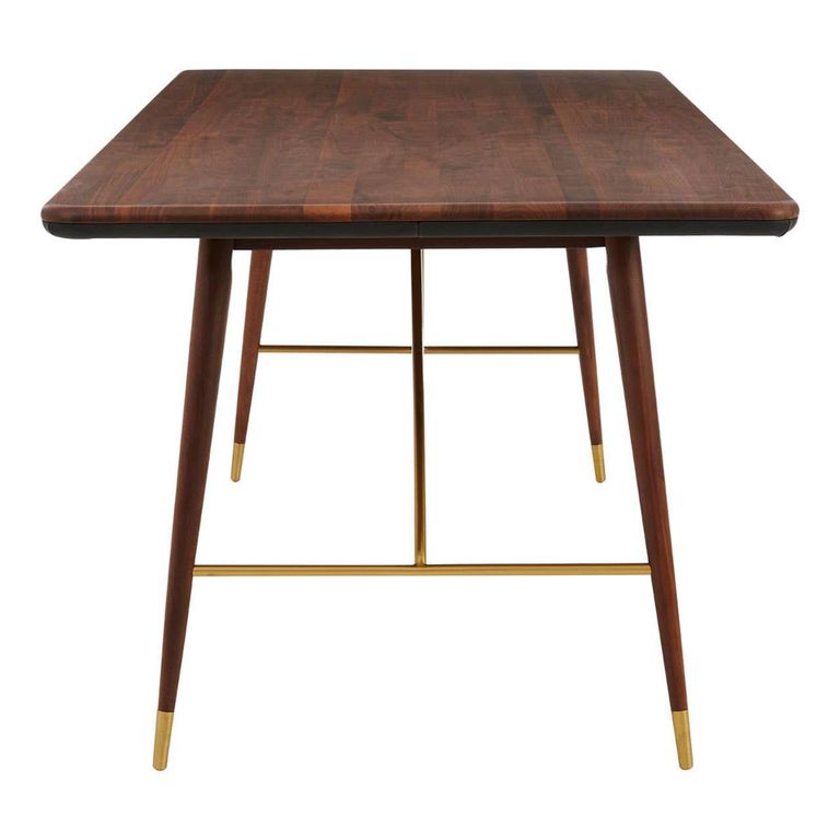Kenso Dining Table - 6 Seater - 180cm - Walnut Wood with Brass