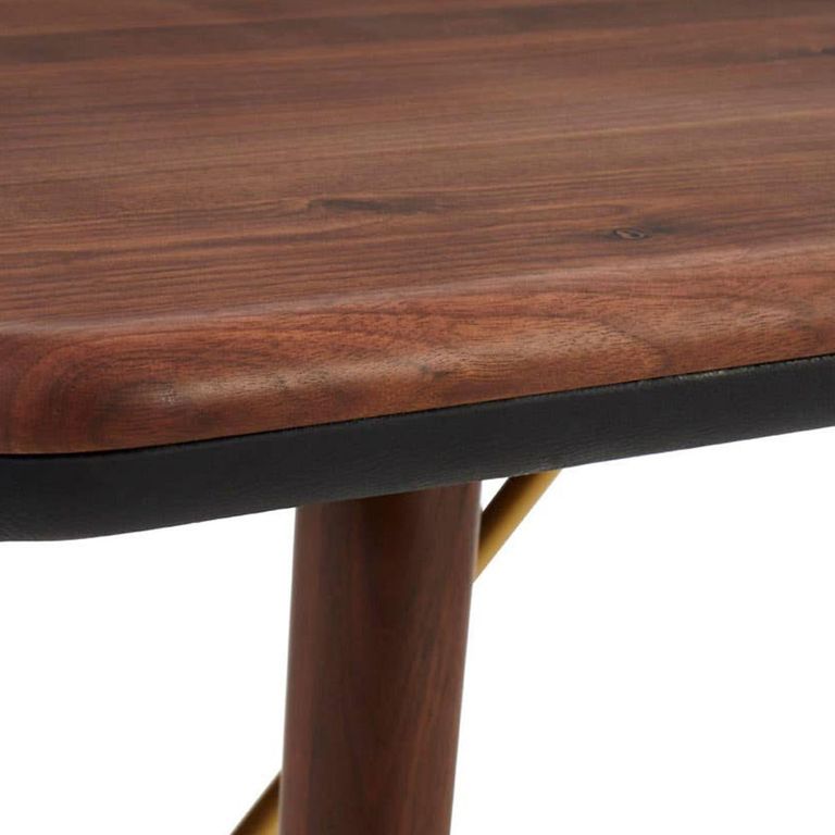 Kenso Dining Table - 6 Seater - 180cm - Walnut Wood with Brass