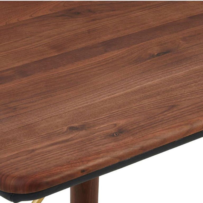 Kenso Dining Table - 6 Seater - 180cm - Walnut Wood with Brass