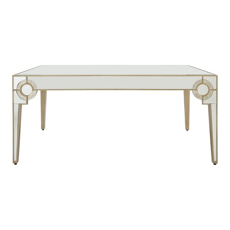 Knightsbridge Dining Table - 6 Seater - 180cm - Mirrored with Gold Trim