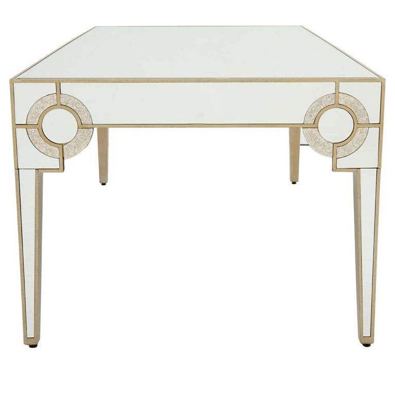 Knightsbridge Dining Table - 6 Seater - 180cm - Mirrored with Gold Trim