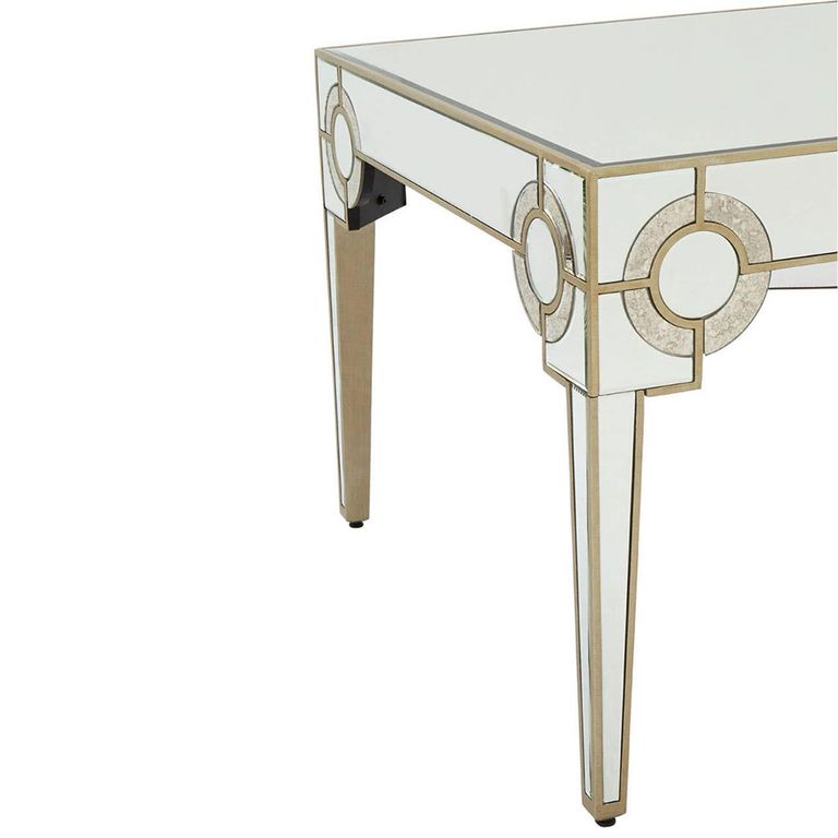 Knightsbridge Dining Table - 6 Seater - 180cm - Mirrored with Gold Trim