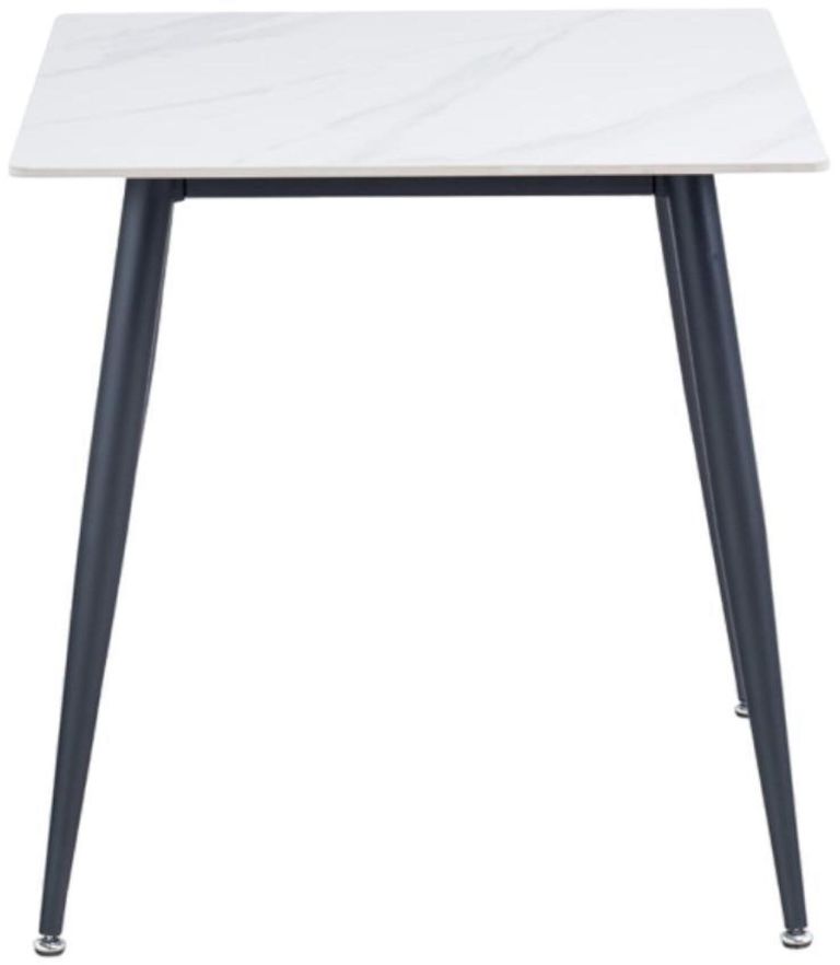 Lavina White Sintered Stone 2 Seater Square Dining Table - 75cm