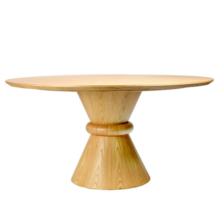 Canberra Dining Table - Natural - 6 Seater - Round Pedestal - 150cm