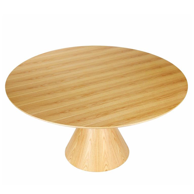 Canberra Dining Table - Natural - 6 Seater - Round Pedestal - 150cm