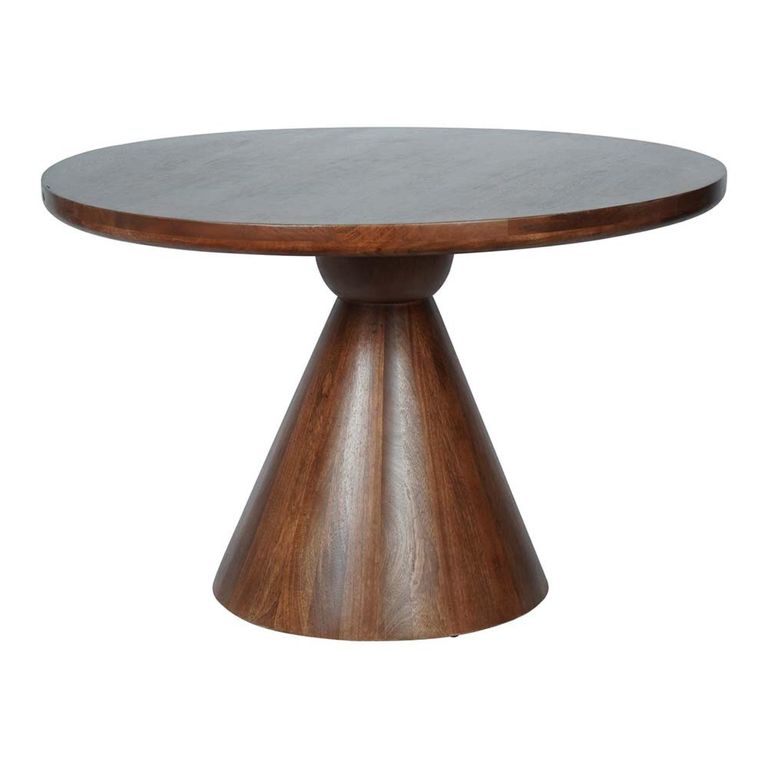 Monterey Dining Table - Dark Wood - 4 Seater - Round Pedestal - 116.5cm