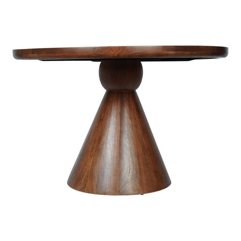 Monterey Dining Table - Dark Wood - 4 Seater - Round Pedestal - 116.5cm