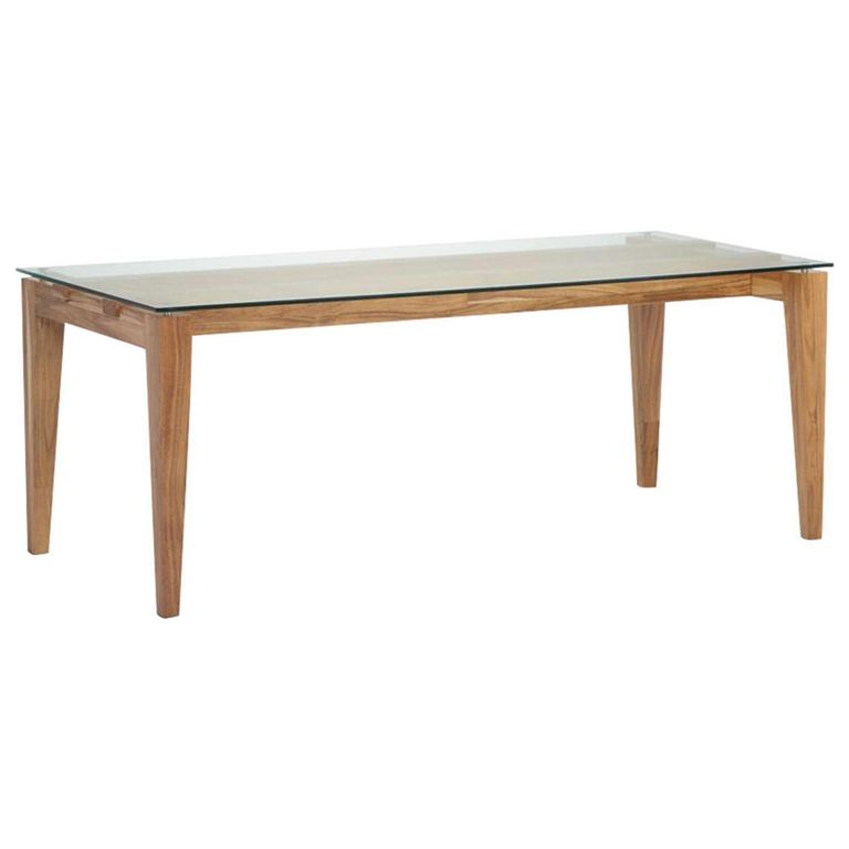 Sleaford Dining Table - Glass and Oak - 6 Seater - 180cm