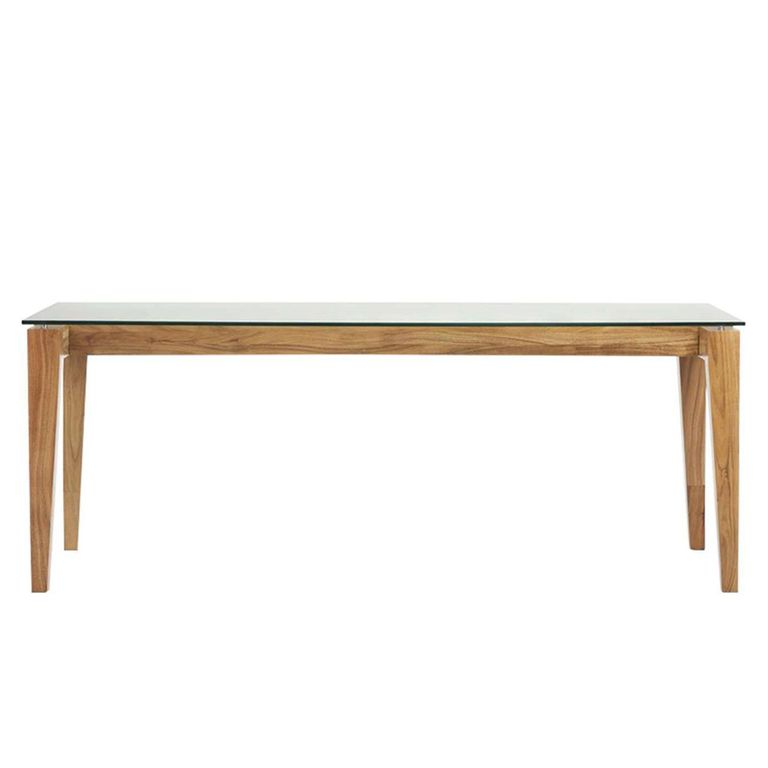 Sleaford Dining Table - Glass and Oak - 6 Seater - 180cm
