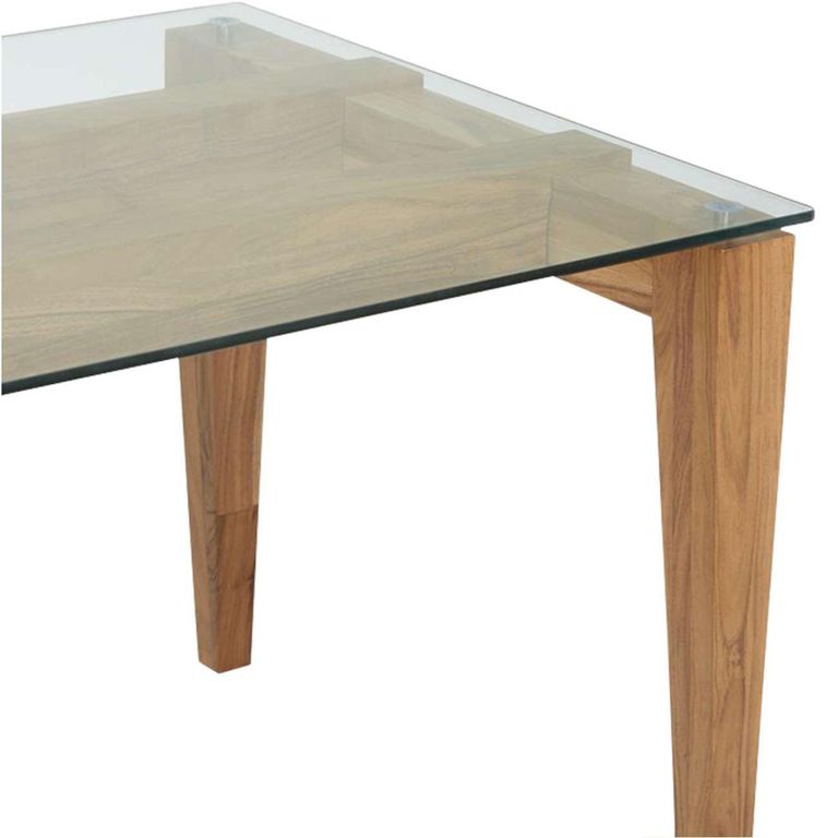 Sleaford Dining Table - Glass and Oak - 6 Seater - 180cm