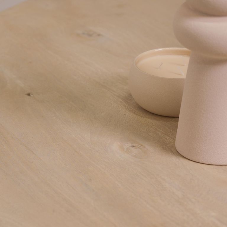 Linda Grey Washed Mango Wood Pedestal Dining Table - Round - 6 Seater - 152cm