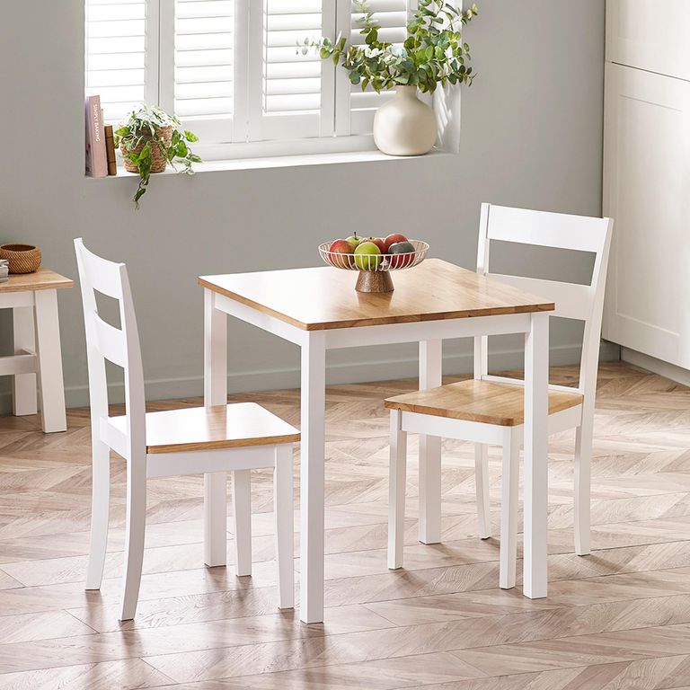 Linwood Dining Table - 69cm - 2 Seater - Square - White Painted