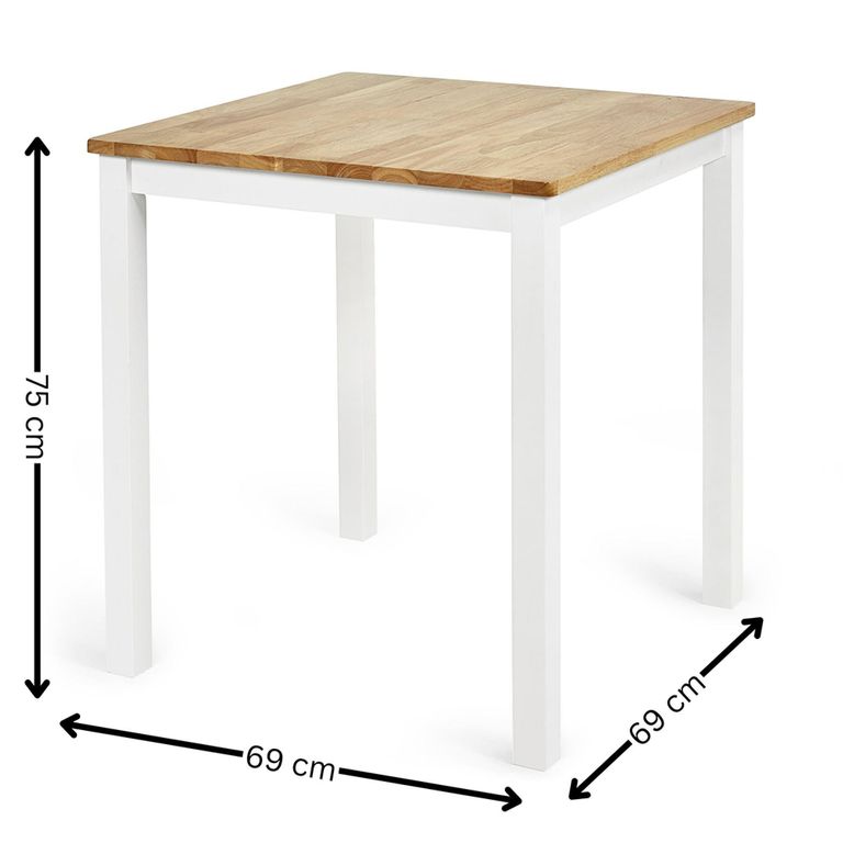 Linwood Dining Table - 69cm - 2 Seater - Square - White Painted