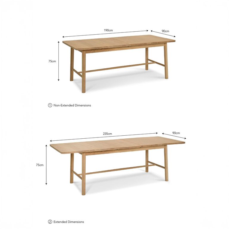 Longworth Extension Dining Table Natural Oak