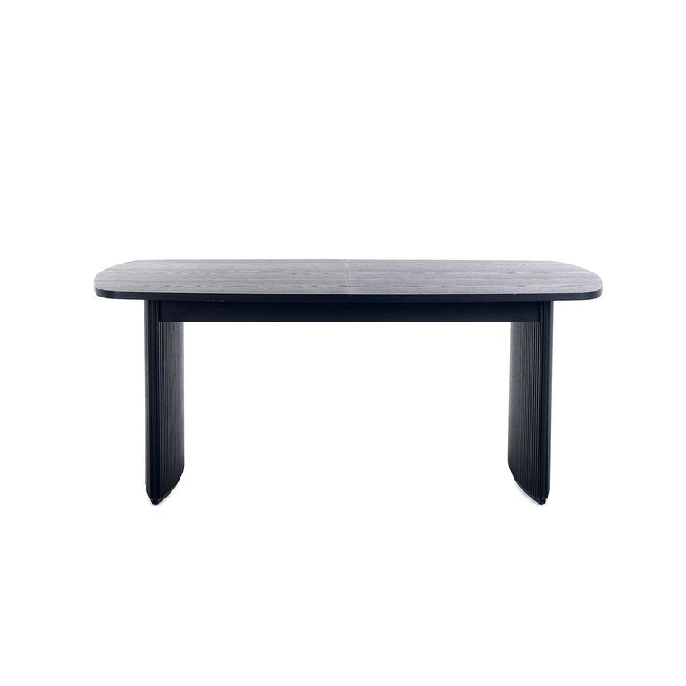 Louis Extending Dining Table - 180cm-220cm - 8 Seater - Black - Fluted Base