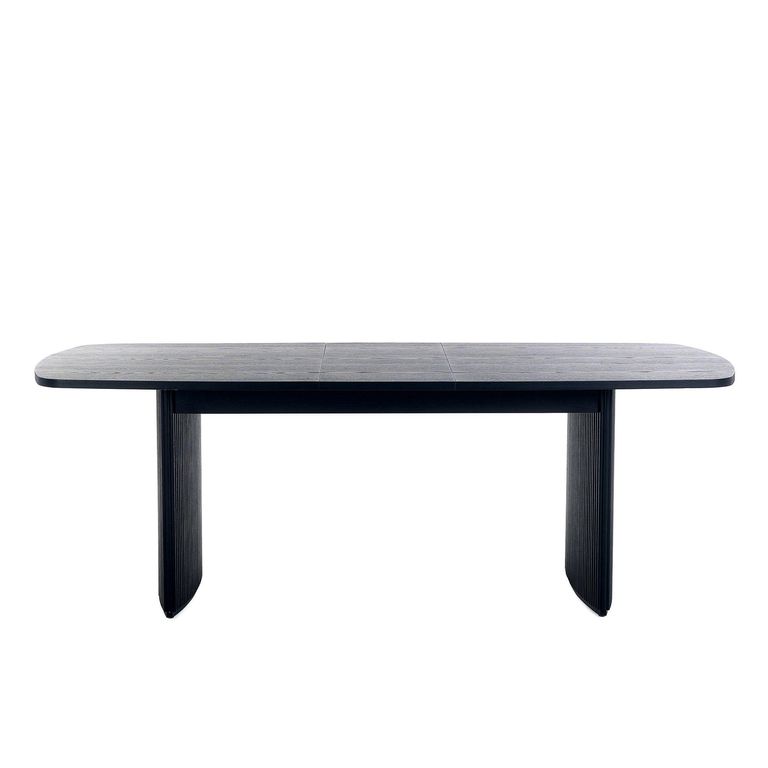Louis Extending Dining Table - 180cm-220cm - 8 Seater - Black - Fluted Base