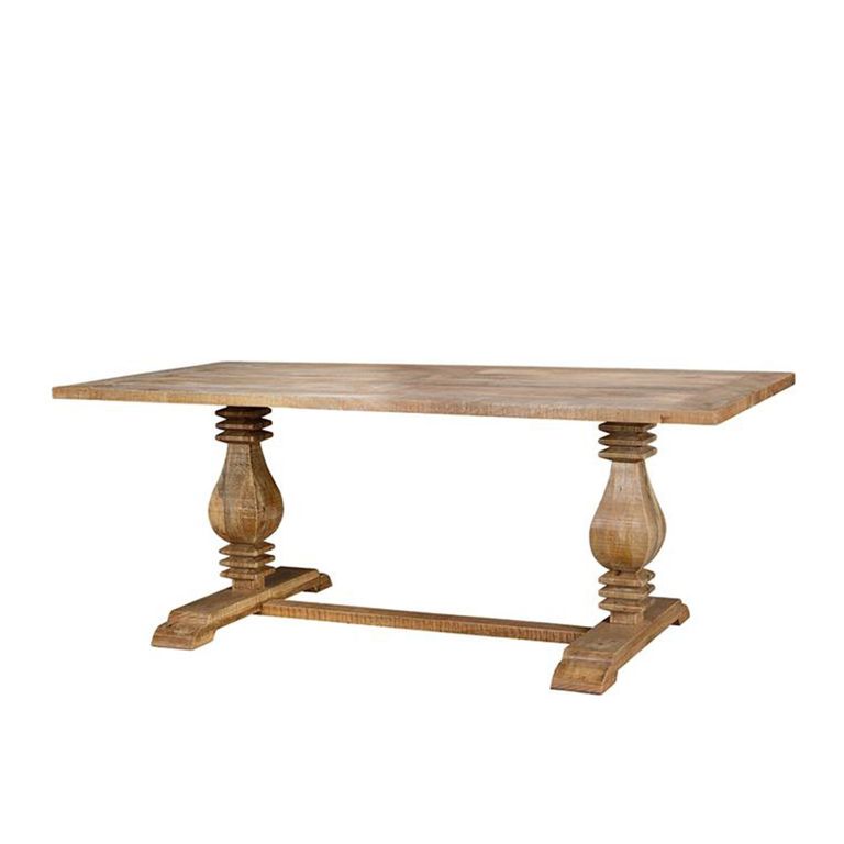 Lucca Dining Table - Mango Wood - 8 Seater - 200cm - Double Pedestal