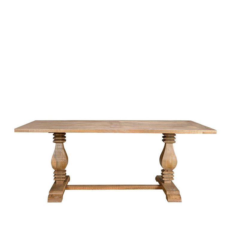 Lucca Dining Table - Mango Wood - 8 Seater - 200cm - Double Pedestal