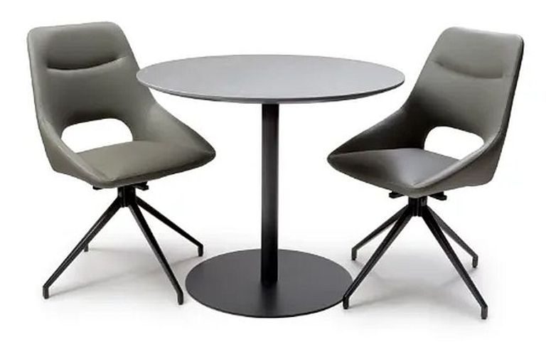 Lunar Dining Table - Grey Ceramic - 2 Seater - 90cm - Round