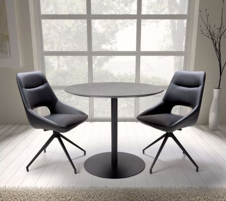 Lunar Dining Table - Grey Ceramic - 2 Seater - 90cm - Round