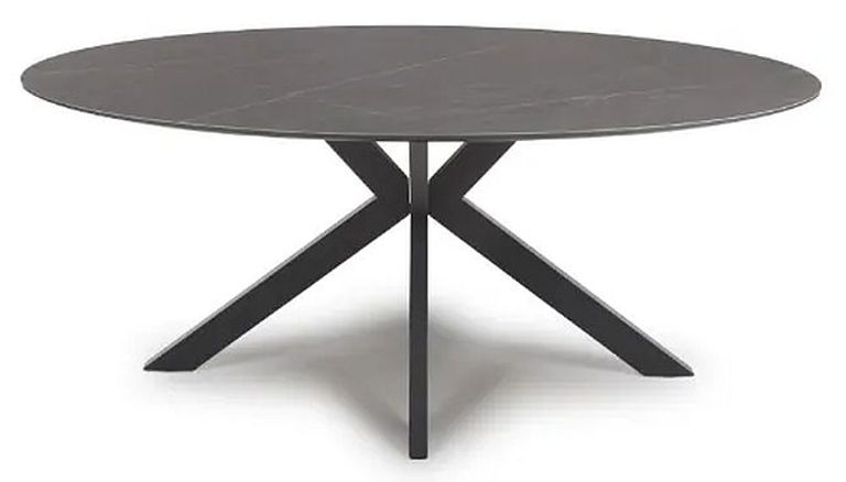 Lunar Dining Table - Grey Ceramic - 6 Seater - 180cm - Oval