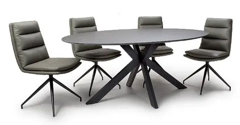 Lunar Dining Table - Grey Ceramic - 6 Seater - 180cm - Oval