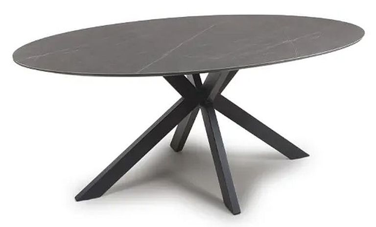 Lunar Dining Table - Grey Ceramic - 6 Seater - 180cm - Oval