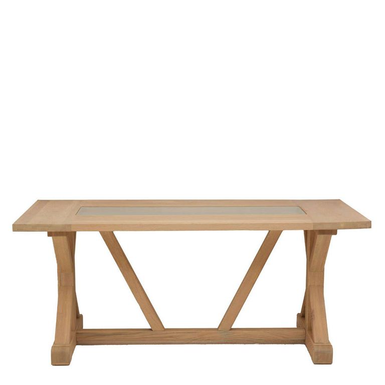 Lyon Dining Table - 6 Seater - 180cm - Glass and Oak