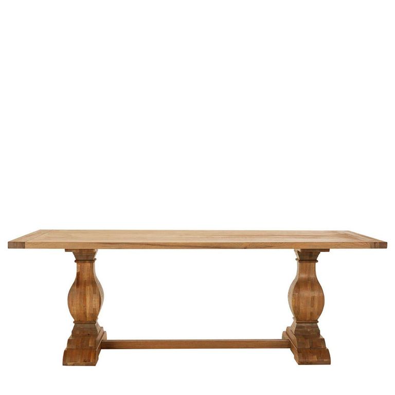 Lyon Dining Table - 8 Seater - 200cm - Oak - Double Pedestal