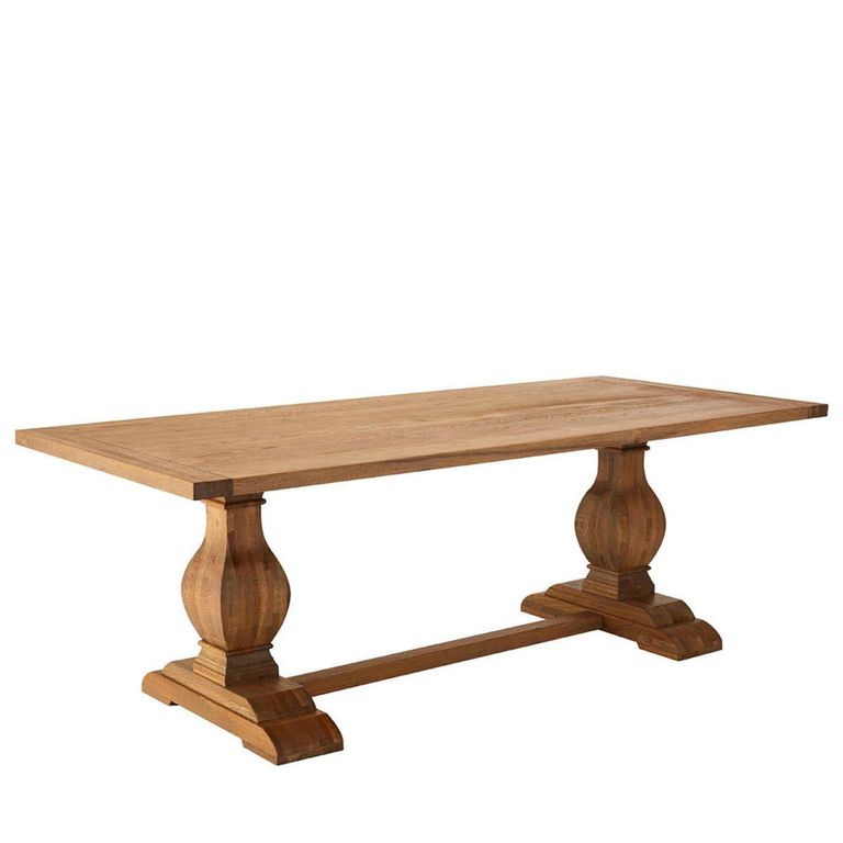 Lyon Dining Table - 8 Seater - 200cm - Oak - Double Pedestal