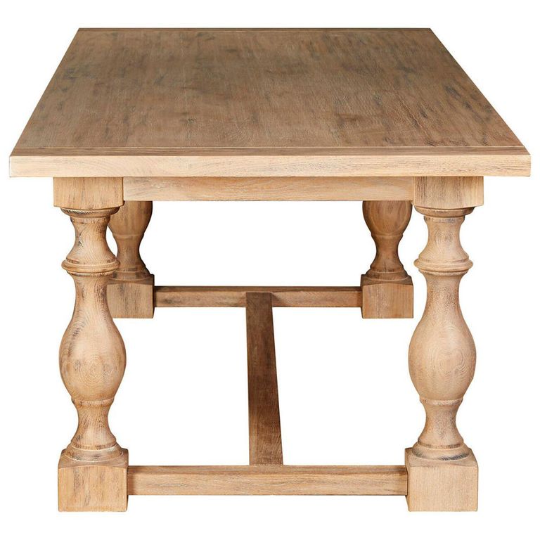Lyon Dining Table - 8 Seater - 220cm - Double Pedestal - White Washed Oak