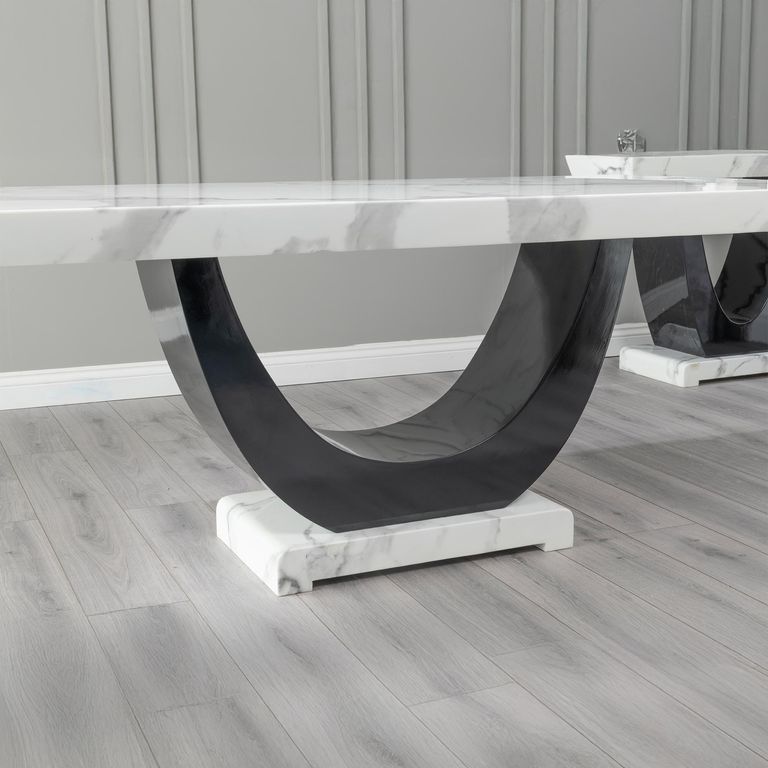 Madrid 6 Seater White Marble Dining Table - Sizes Available