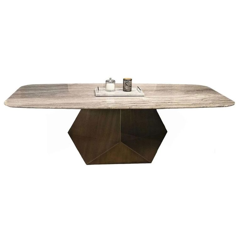 Maestro Dining Table - Marble with Metal Pedestal Base - Variation Available