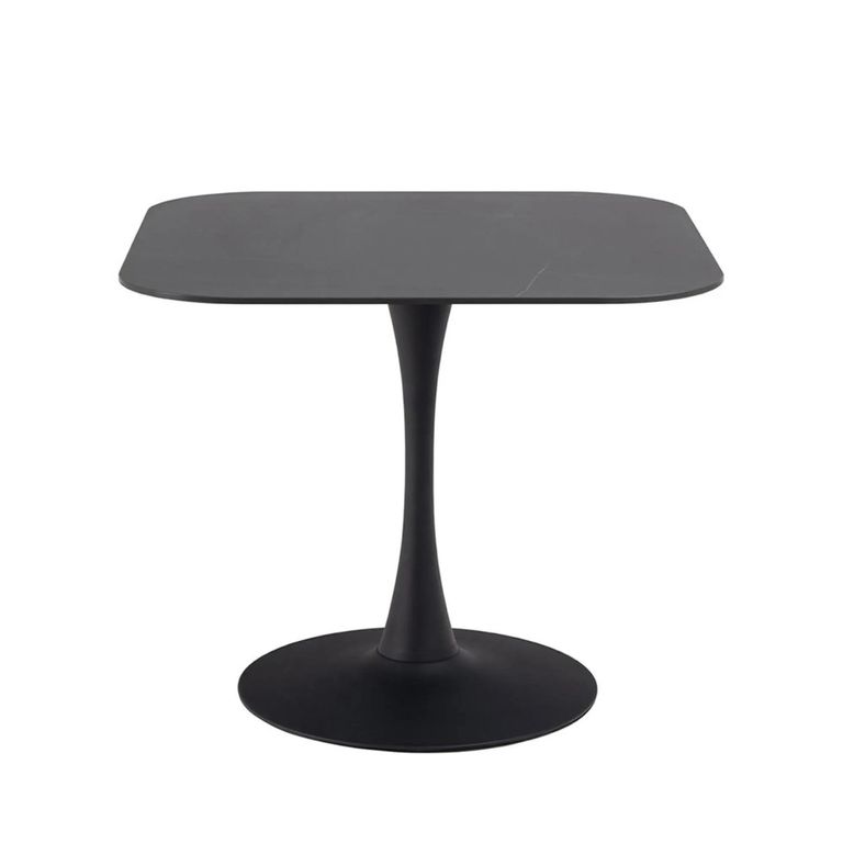 Malta Square Dining Table - 2 Seater - 90cm - Black Ceramic