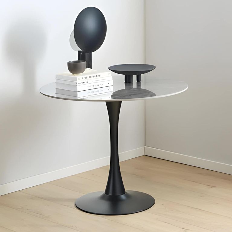 Malta Round Dining Table - 2 Seater - 90cm - Grey Ceramic