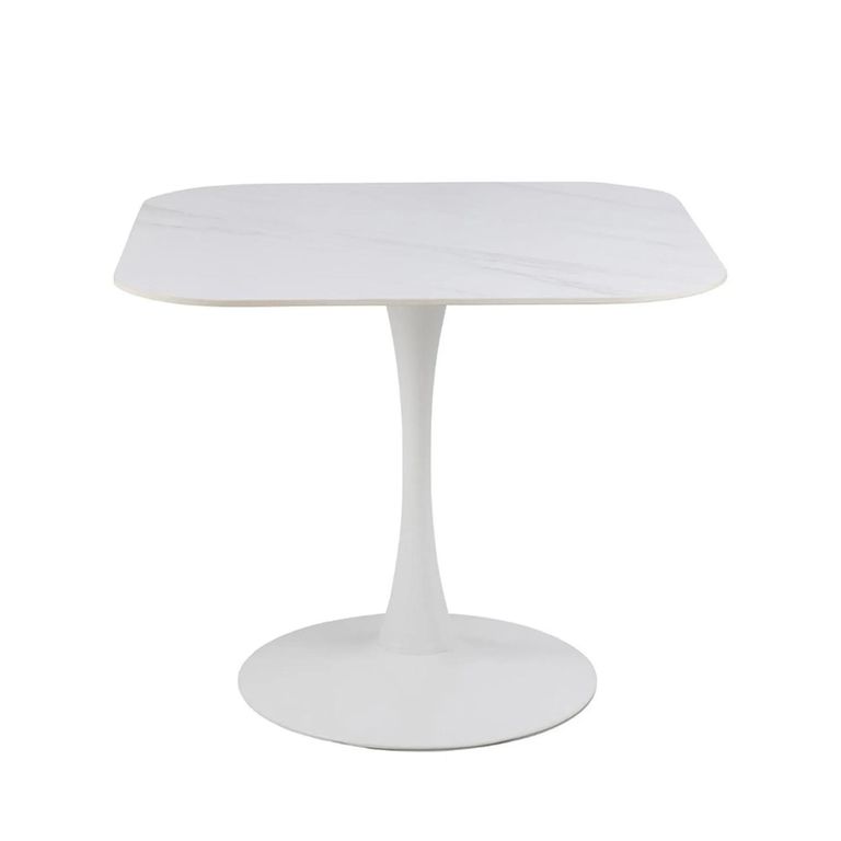 Malta Square Dining Table - 2 Seater - 90cm - White Ceramic