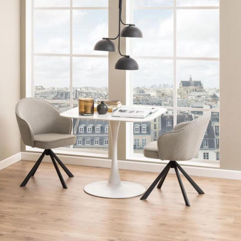Malta Square Dining Table - 2 Seater - 90cm - White Ceramic