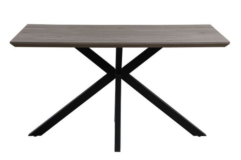 Manhattan Dining Table - Grey - 4 Seater - 140cm - Black Spider Legs Base