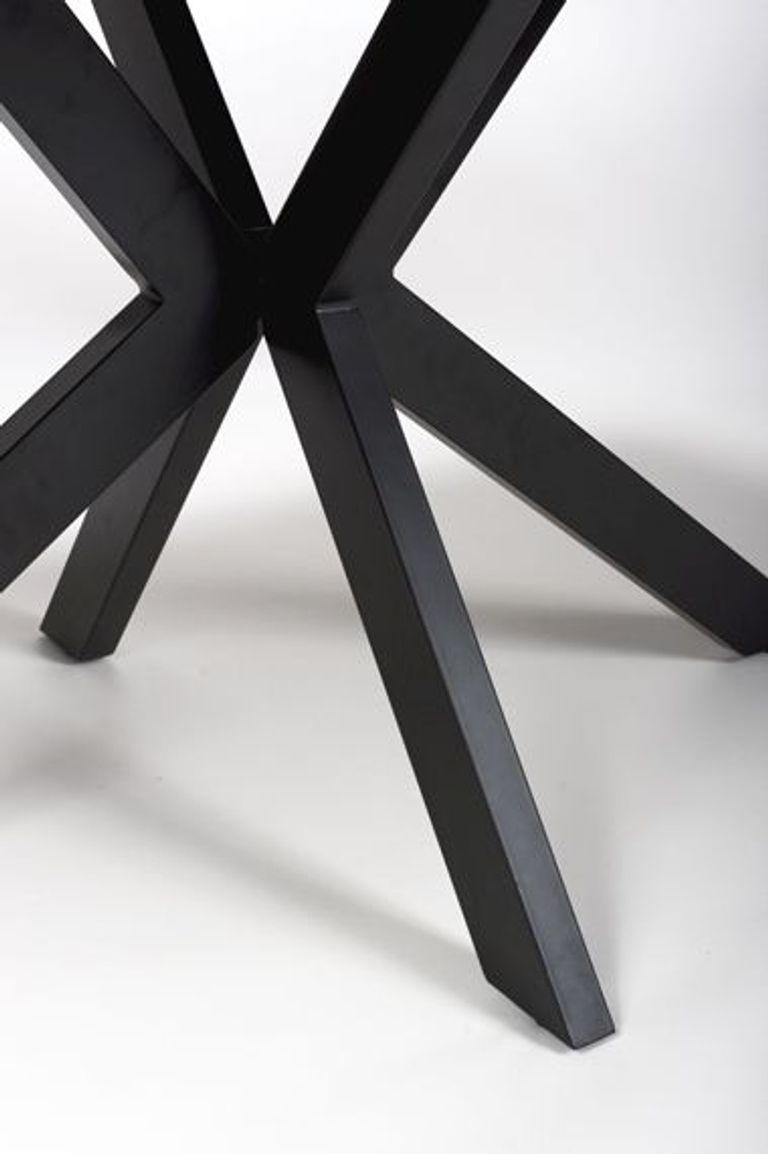Manhattan Dining Table - Grey - 6 Seater - 180cm - Black Spider Legs Base