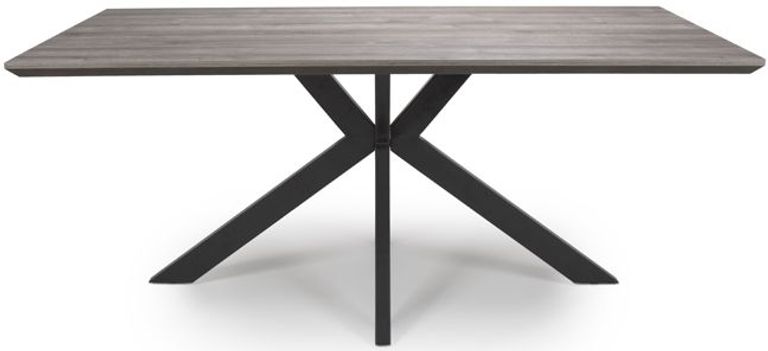 Manhattan Dining Table - Grey - 6 Seater - 180cm - Black Spider Legs Base