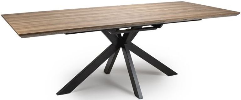 Manhattan Extending Dining Table - Walnut - 6-8 Seater - 180cm-220cm - Black Spider Legs Base