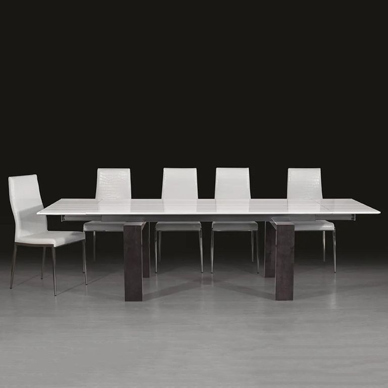 Milano Dining Table - Marble and Wood with Extending Pedestal Base - Variation Available