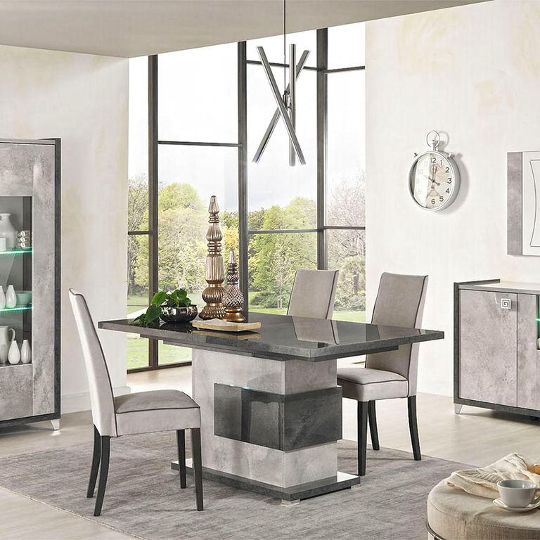 Milo Grey 6-8 Seater Extending Pedestal Dining Table